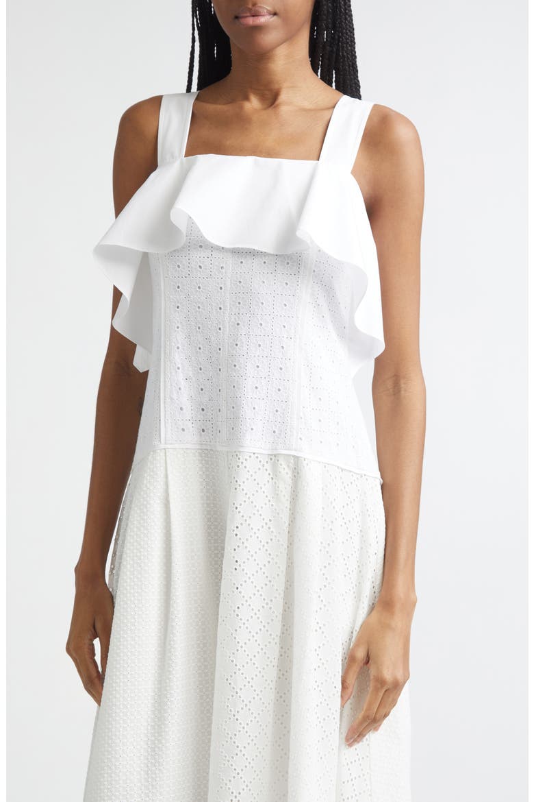 Broderie Anglaise Patchwork Sundress, Alternate, color, WHITE