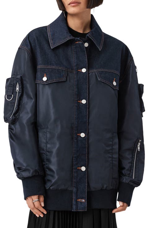 Verity Mixed Media Bomber Jacket