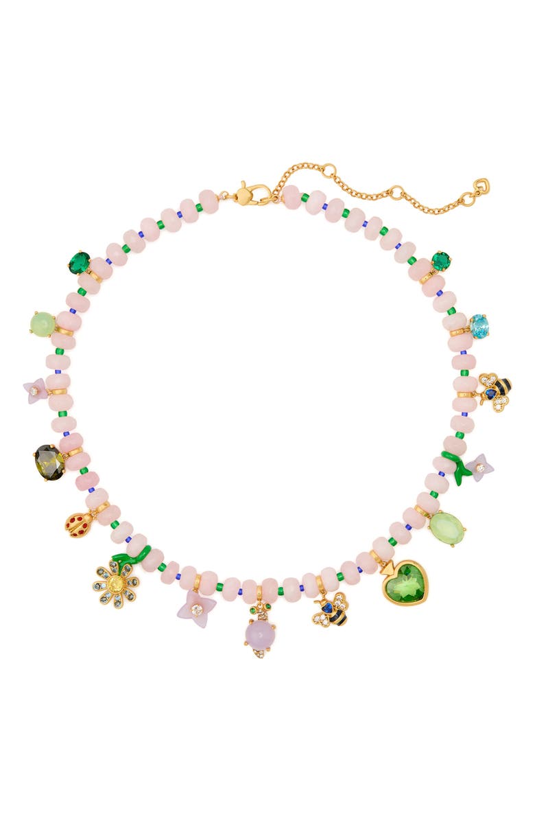 Kate Spade New York garden friends beaded charm necklace, Main, color, 