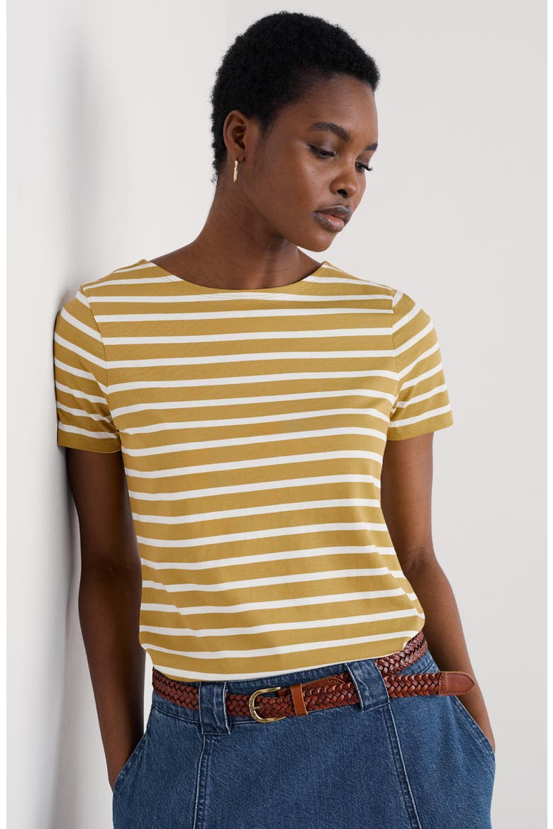 Sailor Stripe Organic Cotton T-Shirt, Alternate, color, BRETON PEAR