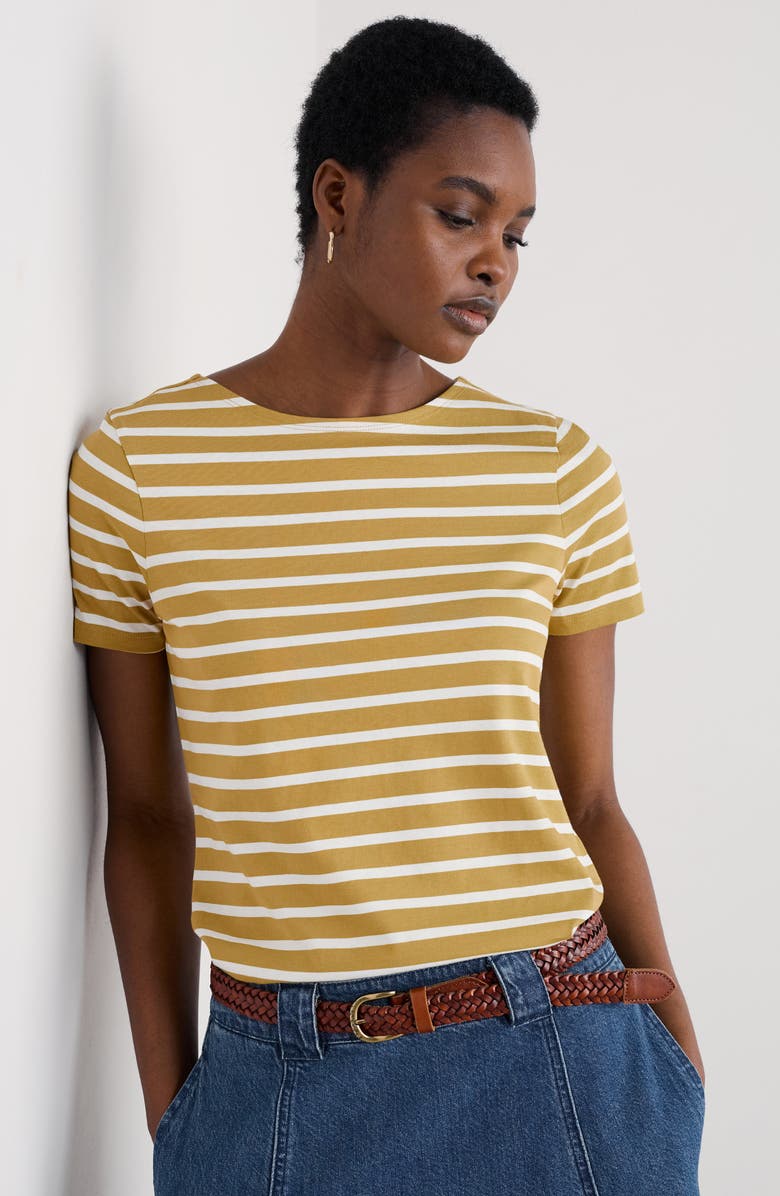 Seasalt Cornwall Sailor Stripe Organic Cotton T-Shirt, Alternate, color, Breton Pear