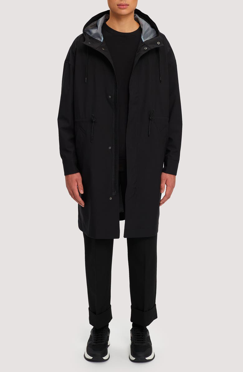 Noize Mattie Hooded Water Resistant Rain Coat, Main, color, Black