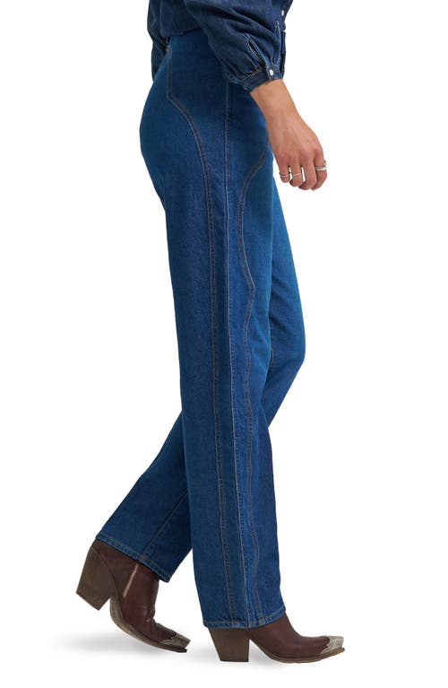 Wrangler High Waist Ankle Barrel Jeans In Blue