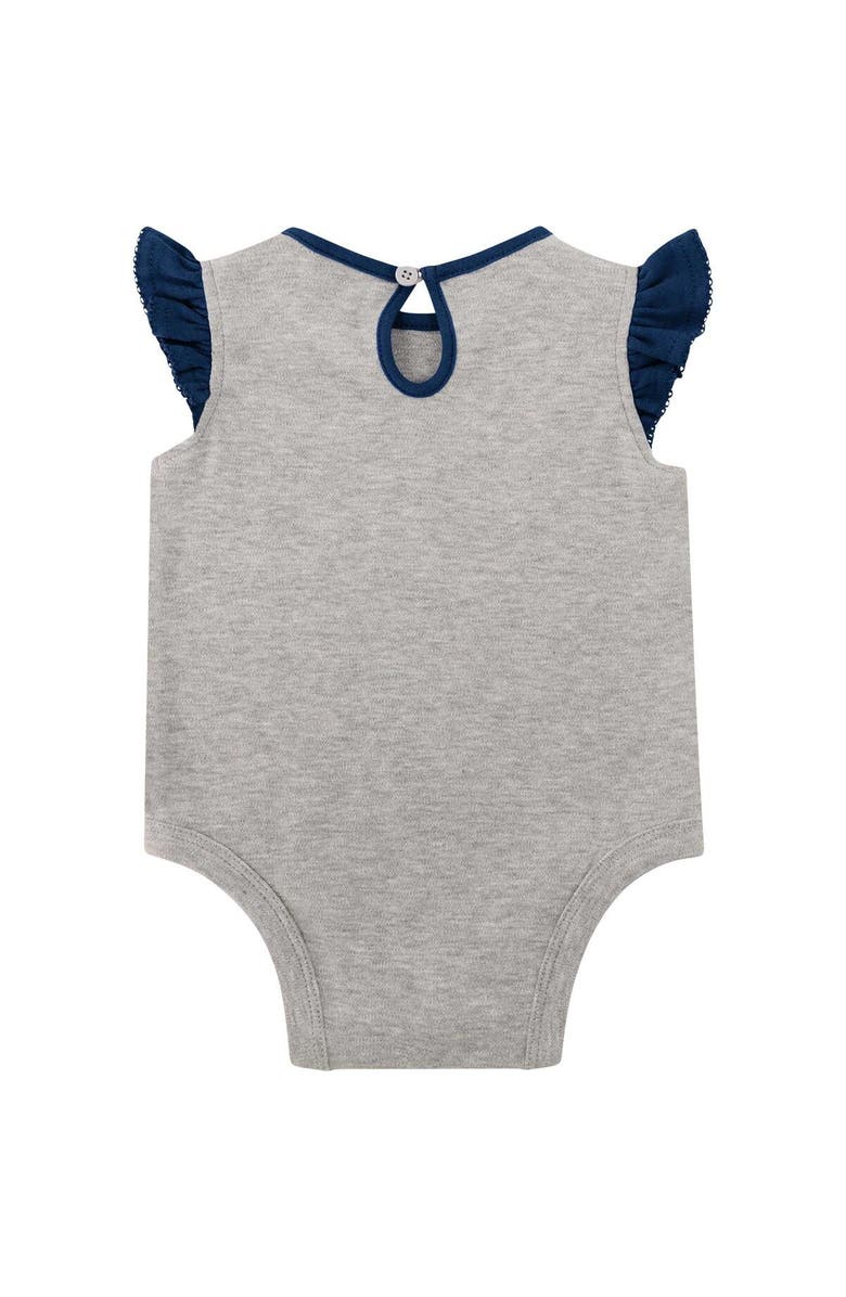 Outerstuff Girls Newborn Heather Gray Notre Dame Fighting Irish All Dolled Up Bodysuit, Skirt & Bootie Set, Alternate, color, 