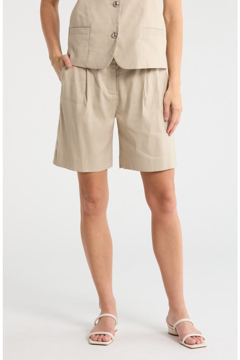 Lena Linen Shorts, Main, color, SANST