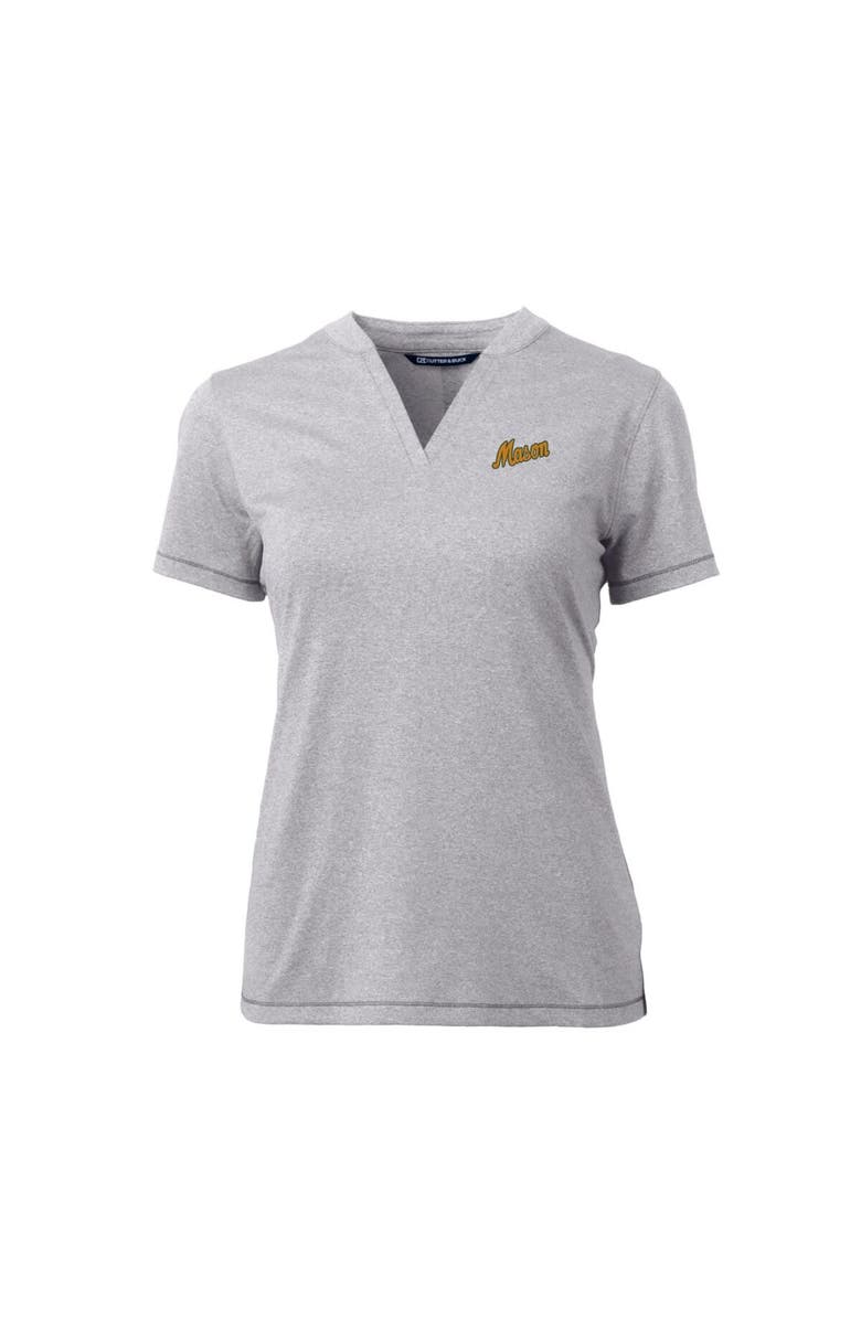 Cutter & Buck Women's Cutter & Buck Heather Gray George Mason Patriots Forge Stretch Blade V-Neck Top, Alternate, color, 