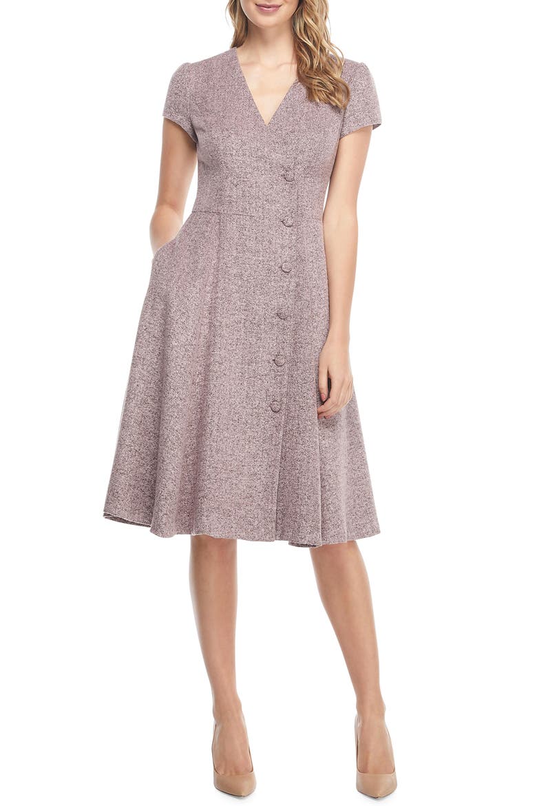 Agatha Dainty Tweed Dress, Main, color, PINK