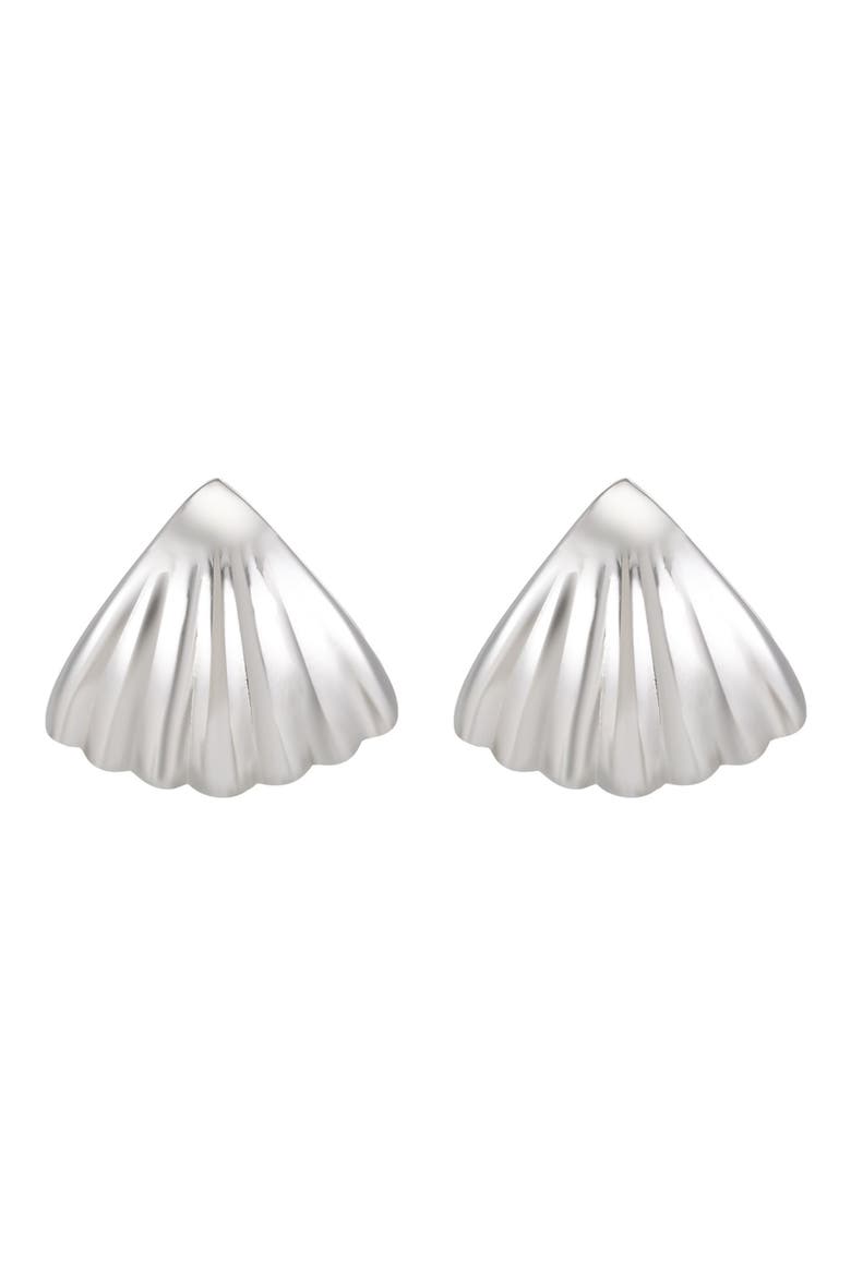 Statement Palm Hoop Earrings, Main, color, SILVER