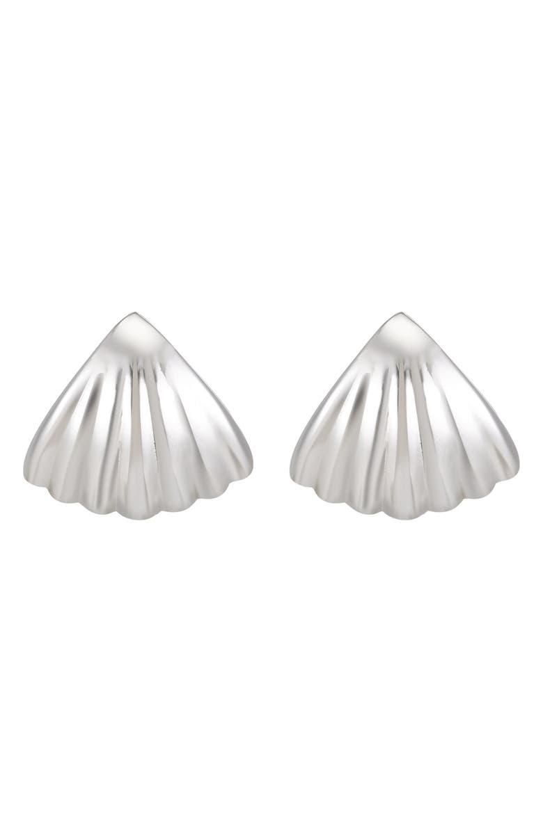 st. Moran Statement Palm Hoop Earrings, Main, color, Silver