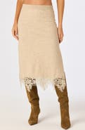 ASTR the Label Nadine Lace Hem Midi Skirt