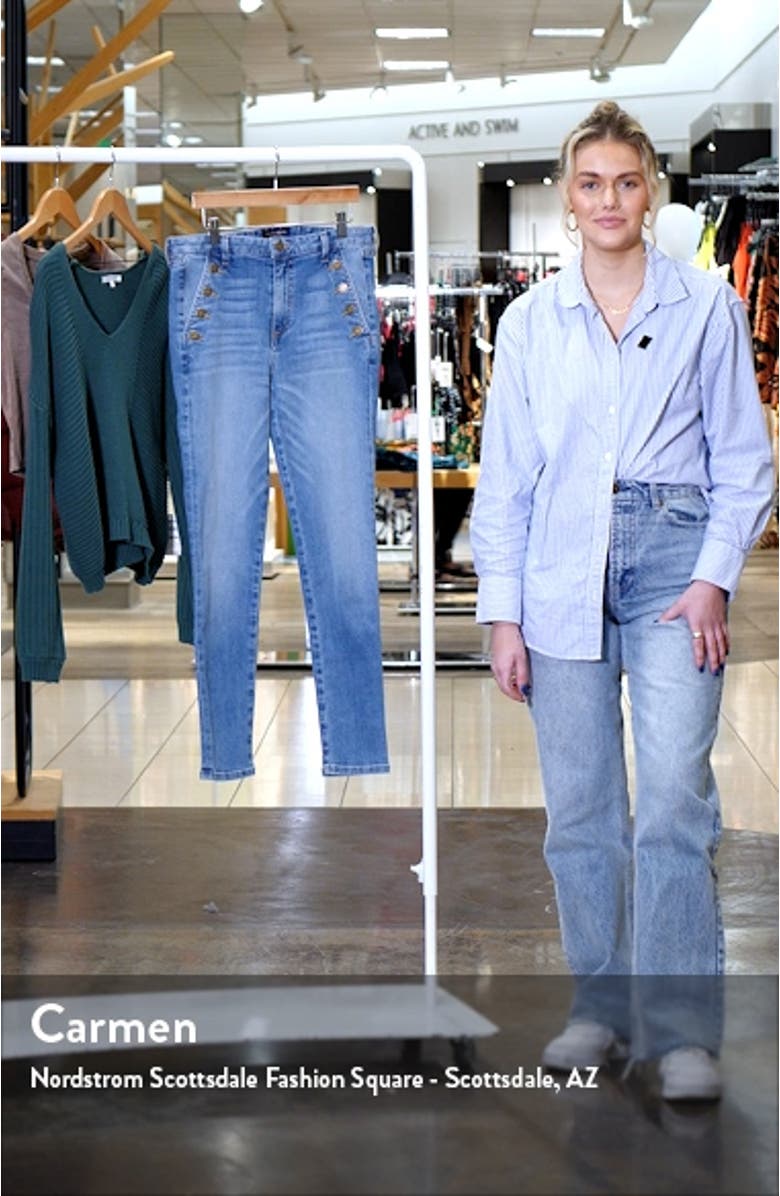 Helena Button Detail Ankle Skinny Jeans, sales video thumbnail