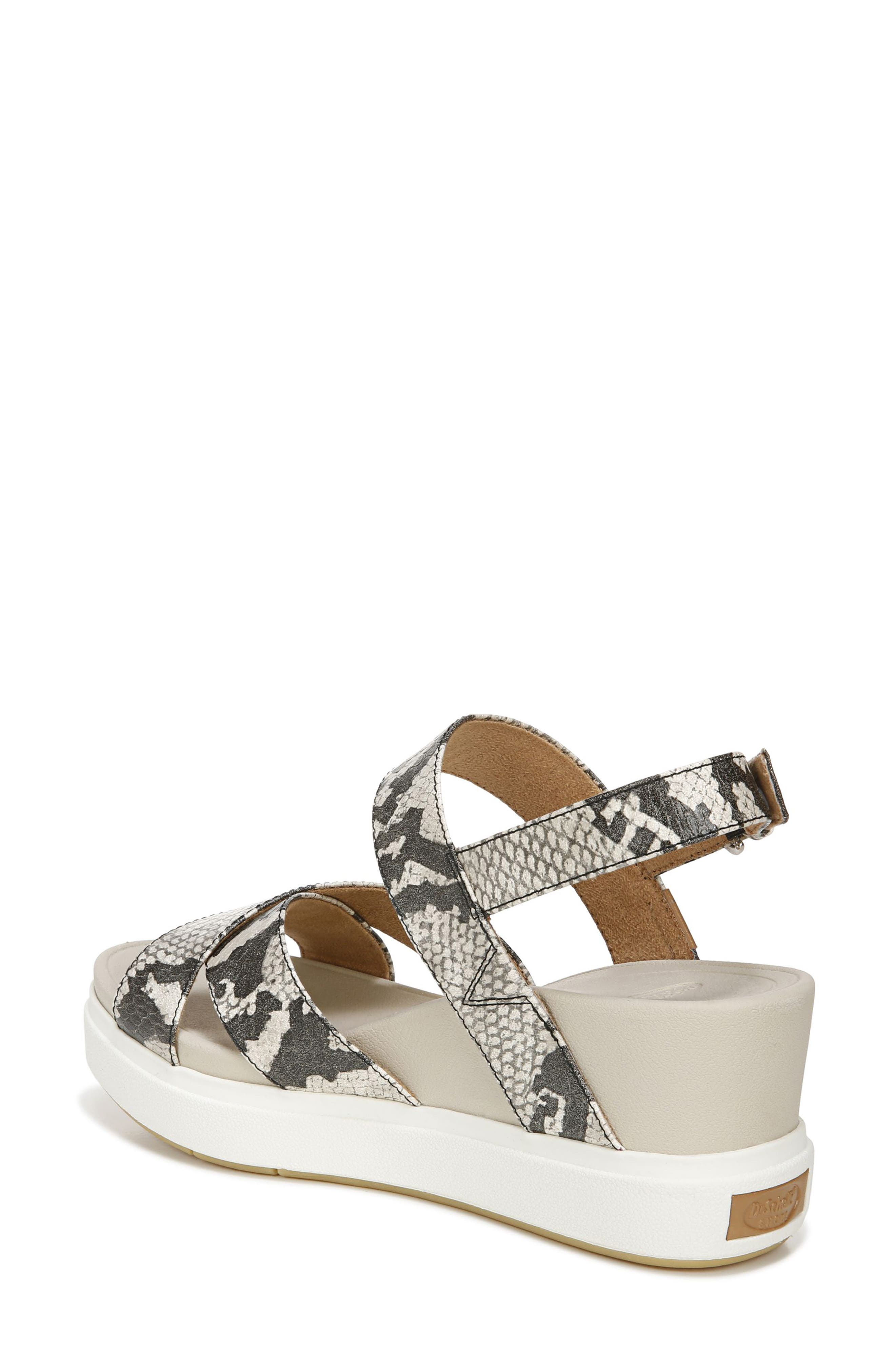 Scenario Platform Sandal, Alternate, color, BLACK WHITE SNAKE FAUX LEATHER