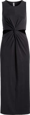 Beyond Yoga Around the World Front Twist Midi Dress