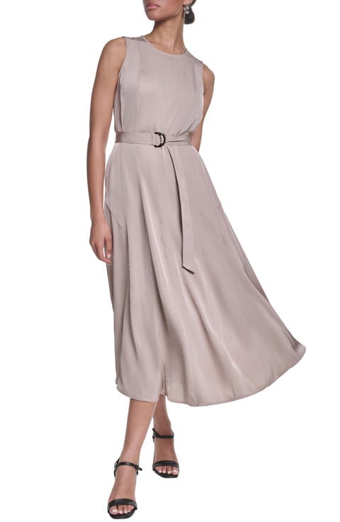 Belted Sleeveless Midi Dress