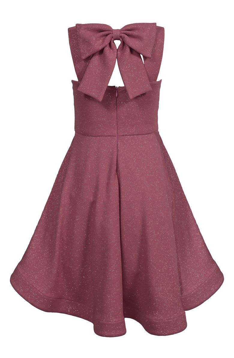 Iris & Ivy Kids' Sleeveless Sparkle Bow Party Dress, Alternate, color, Mauve