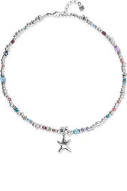 UNODE50 Multicolor Faceted Bead Necklace with Star Charm