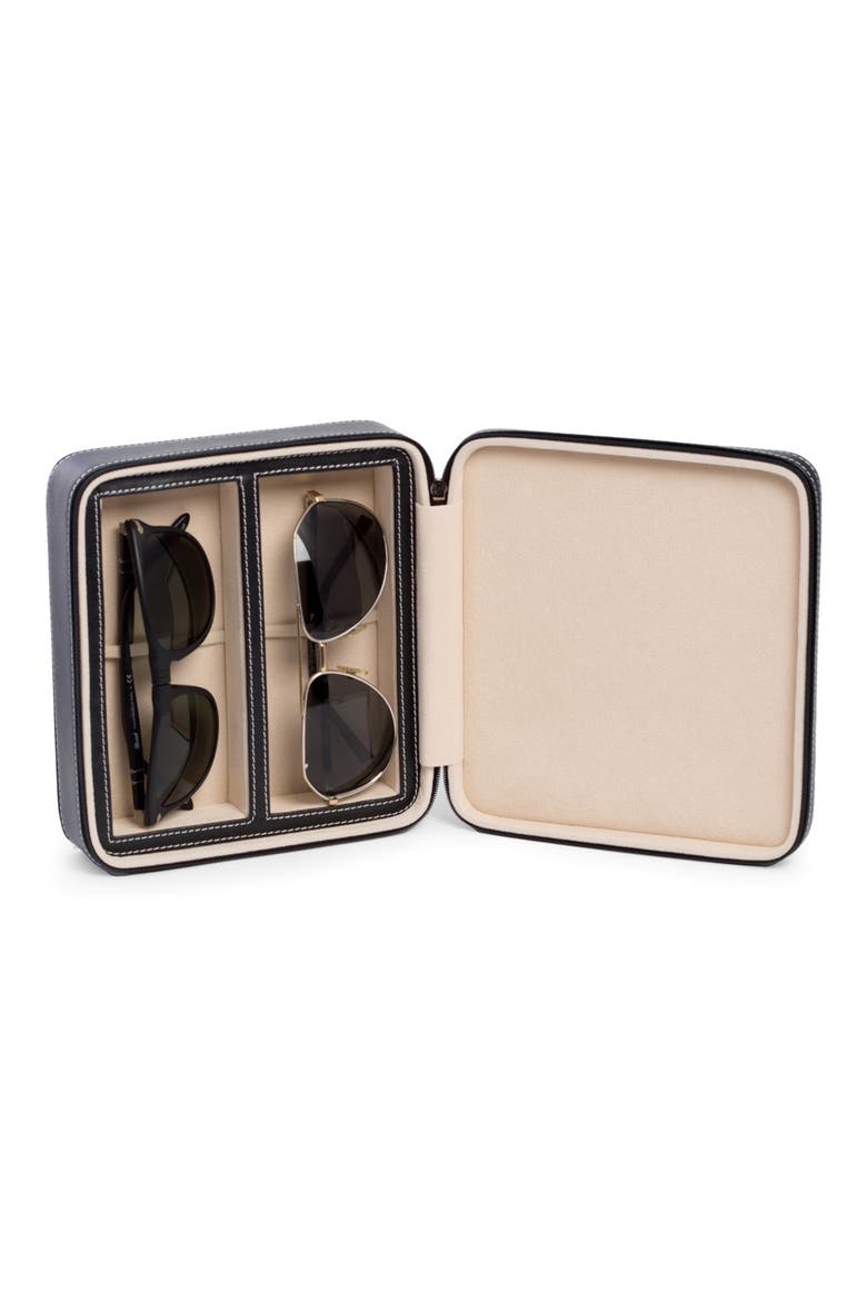 Leather Glasses Case, Alternate, color, BLACK
