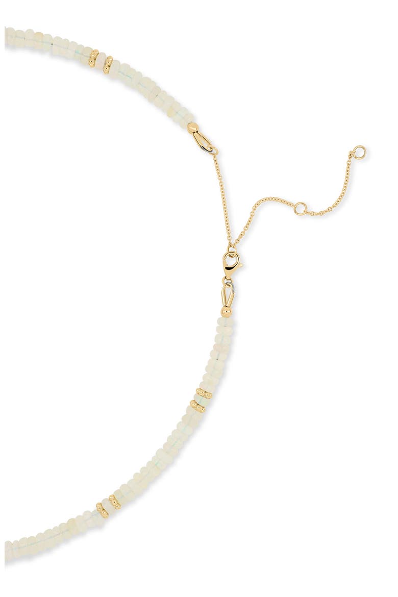 14K Gold Iris White Opal Beaded Necklace, Alternate, color, 18KY GOLD