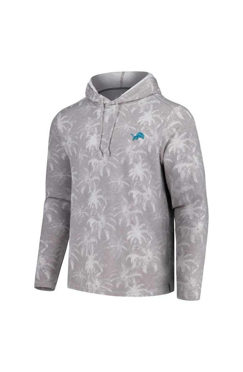 Tommy Bahama Men's Tommy Bahama Gray Detroit Lions Palm Frenzy Hoodie Long Sleeve T-Shirt, Alternate, color, Gray