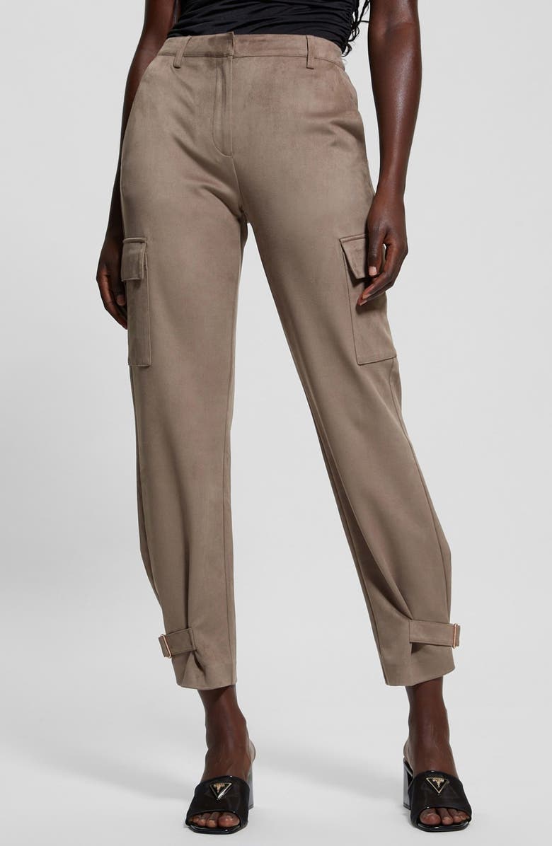 GUESS New Marzia Faux Suede Cargo Pants, Main, color, 