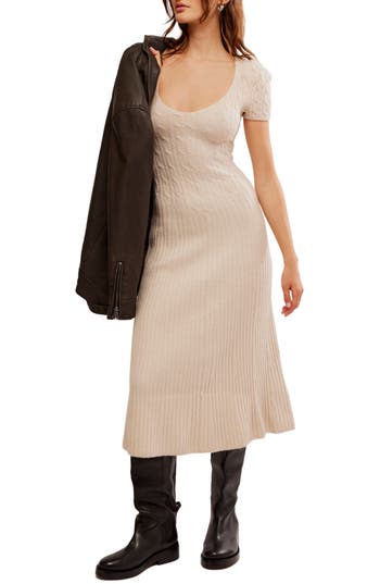 FREE PEOPLE FREE PEOPLE MADSEN SHORT SLEEVE MIDI SWEATER DRESS 