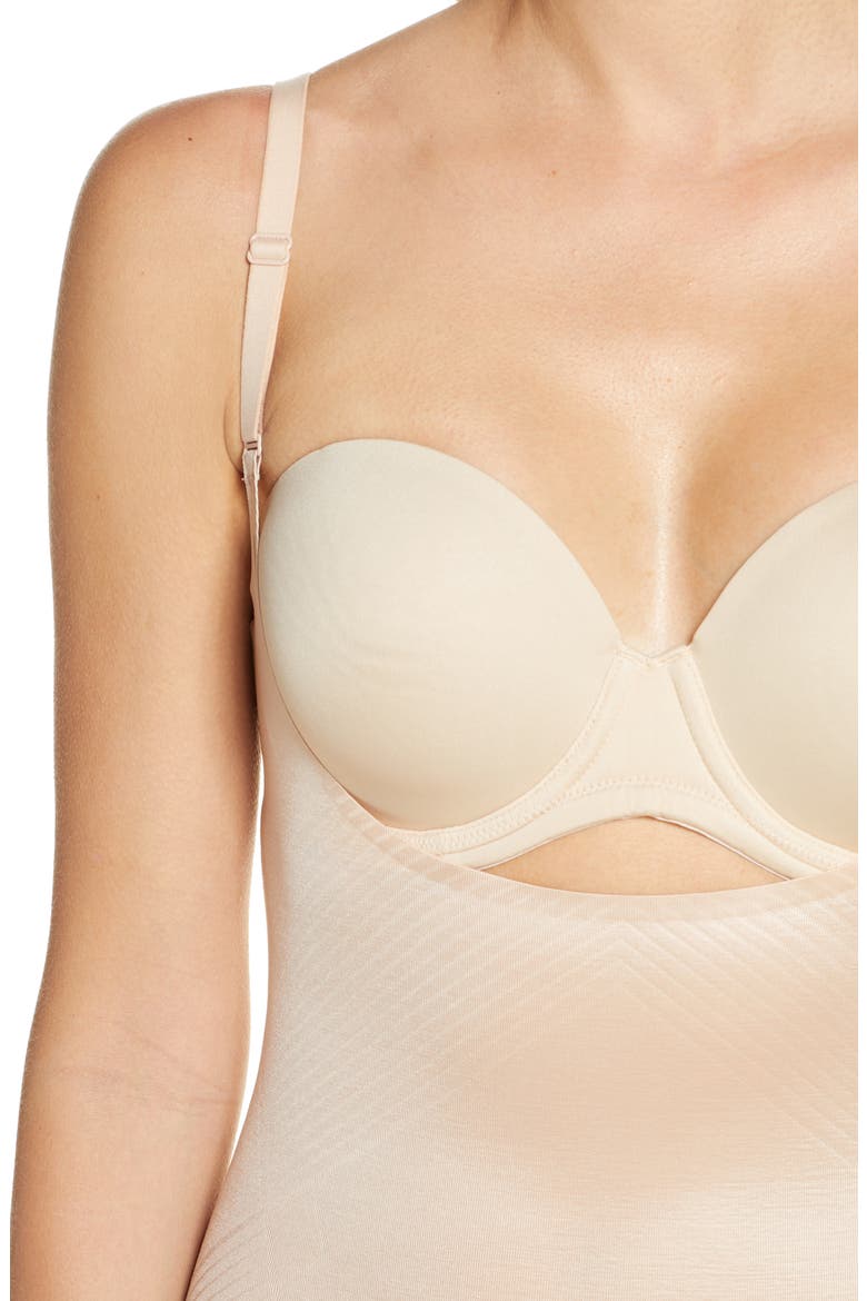 SPANXshape™ Invisible Open-Bust Mid-Thigh Bodysuit, Alternate, color, CHAMPAGNE BEIGE