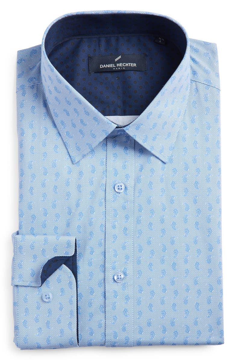DANIEL HECHTER Tonal Paisley Non-Iron Stretch Dress Shirt, Main, color, 