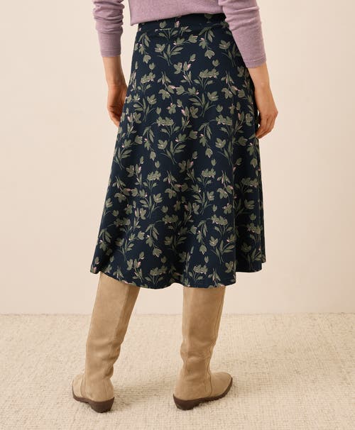 Pact Fit & Flare Midi Skirt In Blue