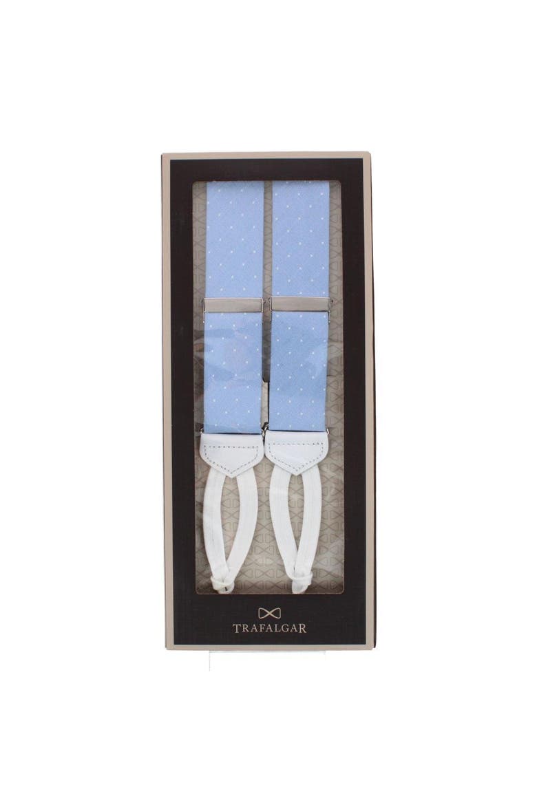 Churchill Chambray Polka Dot Linen Blend Formal End Suspenders, Alternate, color, Light Blue with Polka Dots