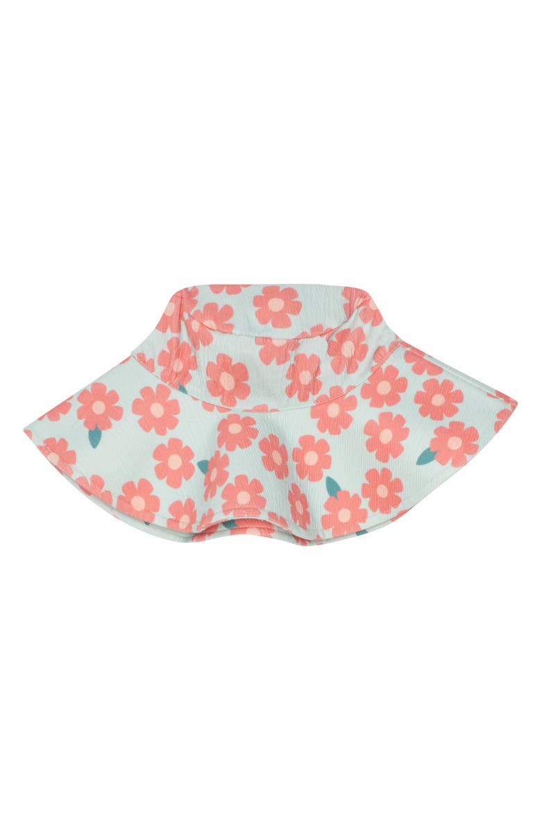 Petit Lem’s Mini Threads Floral Romper, Bucket Hat & Sunglasses Set, Alternate, color, Flower