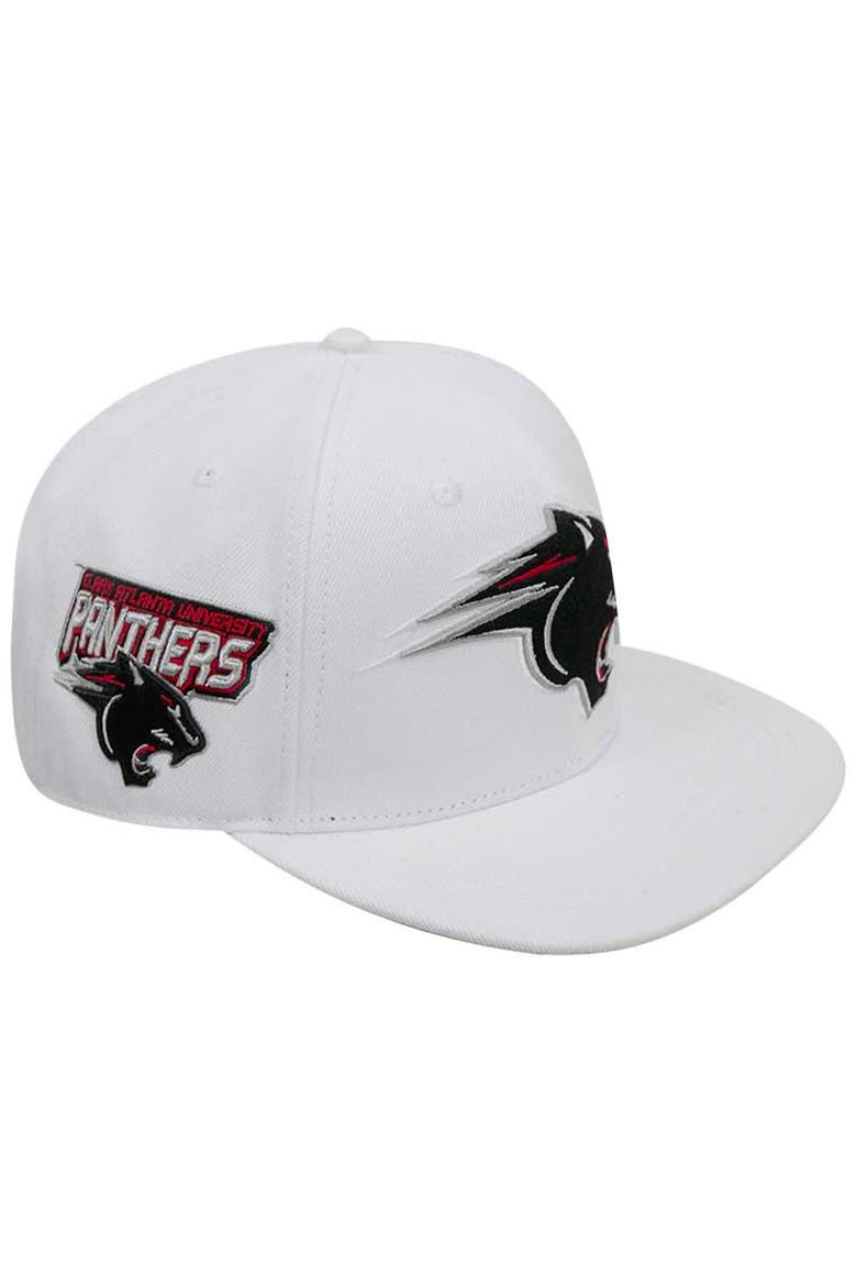 Men's Pro Standard White Clark Atlanta University Panthers Mascot Evergreen Wool Snapback Hat, Main, color, White