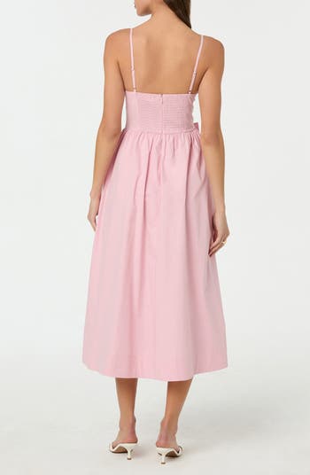 Poplin Bow Detail Midi Dress