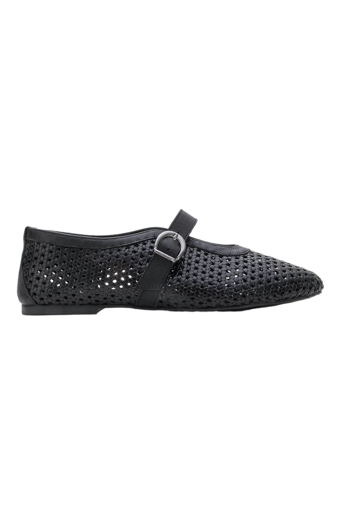 Forever & Always Shoes MIRELLA Braided Leather Ballet Flats, Alternate, color, Black Leather