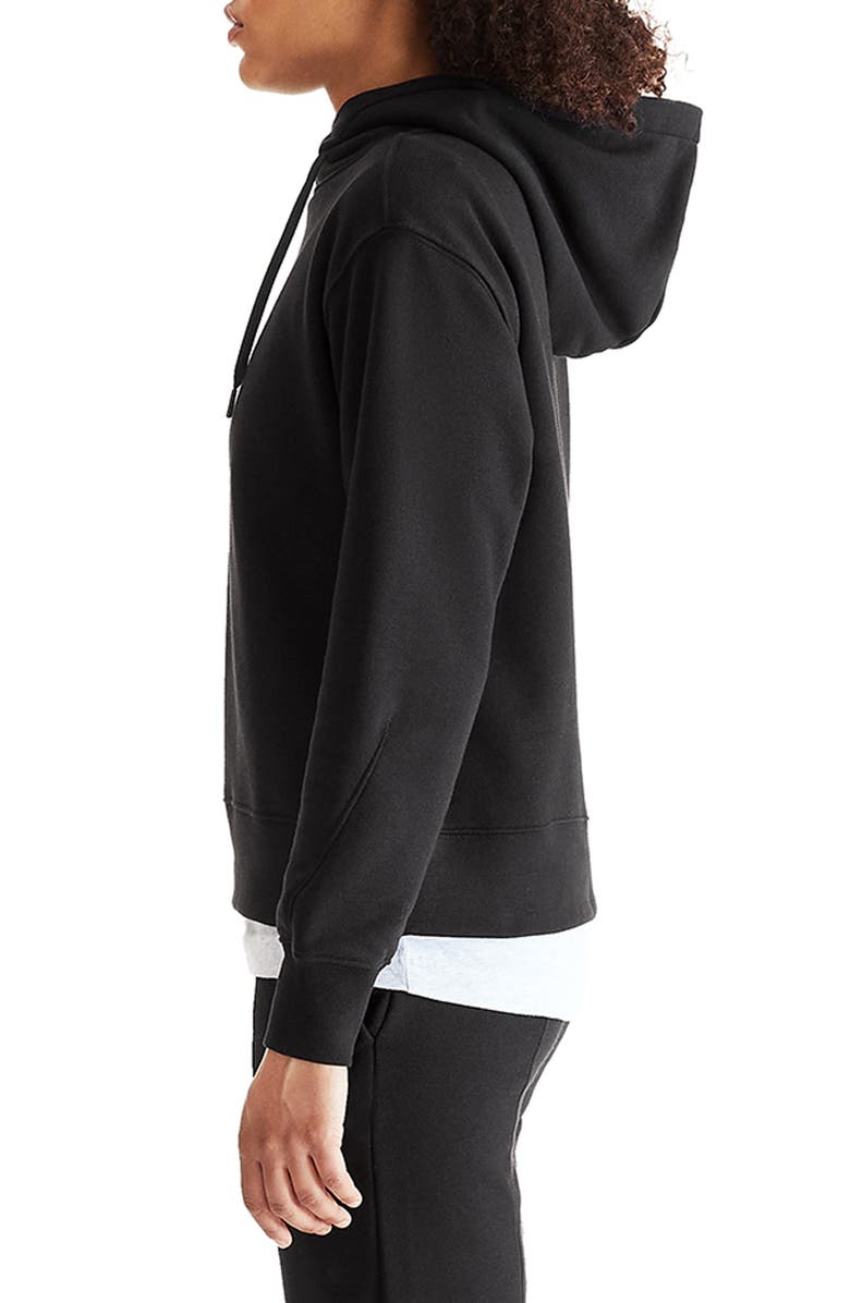 On Club Oversize Organic Cotton Blend Hoodie, Alternate, color, Black