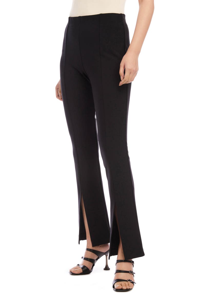 Harlow Slit Hem Bootcut Pants, Alternate, color, BLACK
