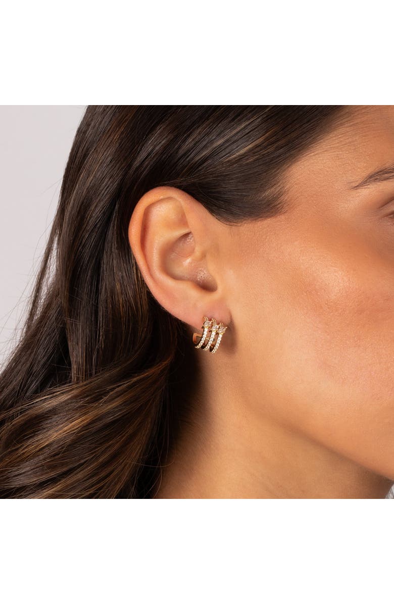 BY ADINA EDEN CZ Triple Row Open Hoop Stud Earring, Alternate, color,