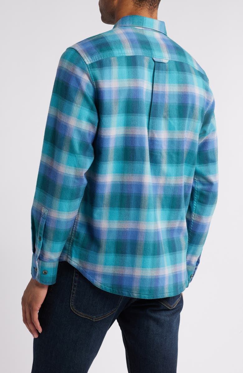 Tommy Bahama Canyon Beach Fireside Check Flannel Button-Up Shirt, Alternate, color, Seaway