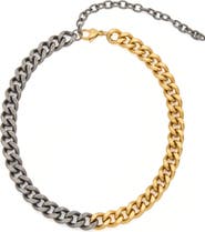 st. Moran Two-Tone Curb Chain Necklace