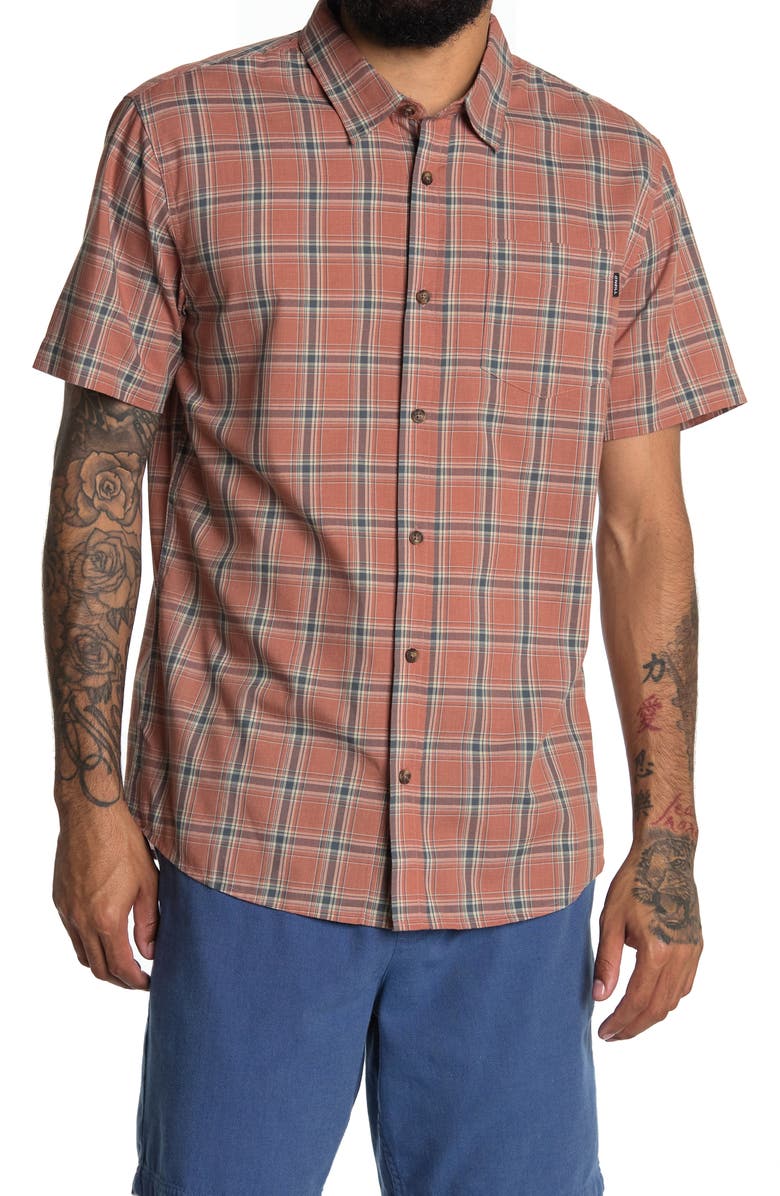 O'Neill Foster Plaid Short Sleeve Regular Fit Shirt, Main, color, 