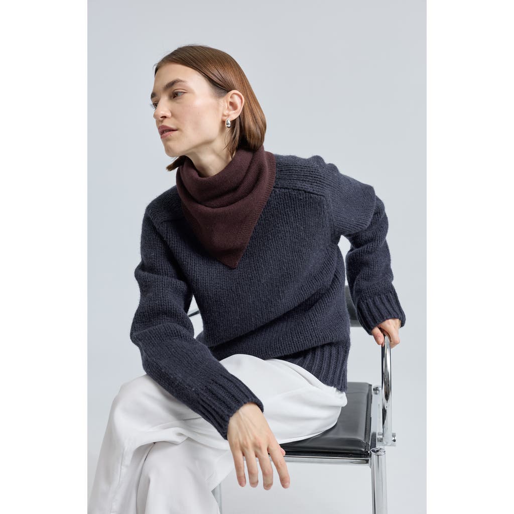 Almina Concept Triangle Neck Scarf In Brown