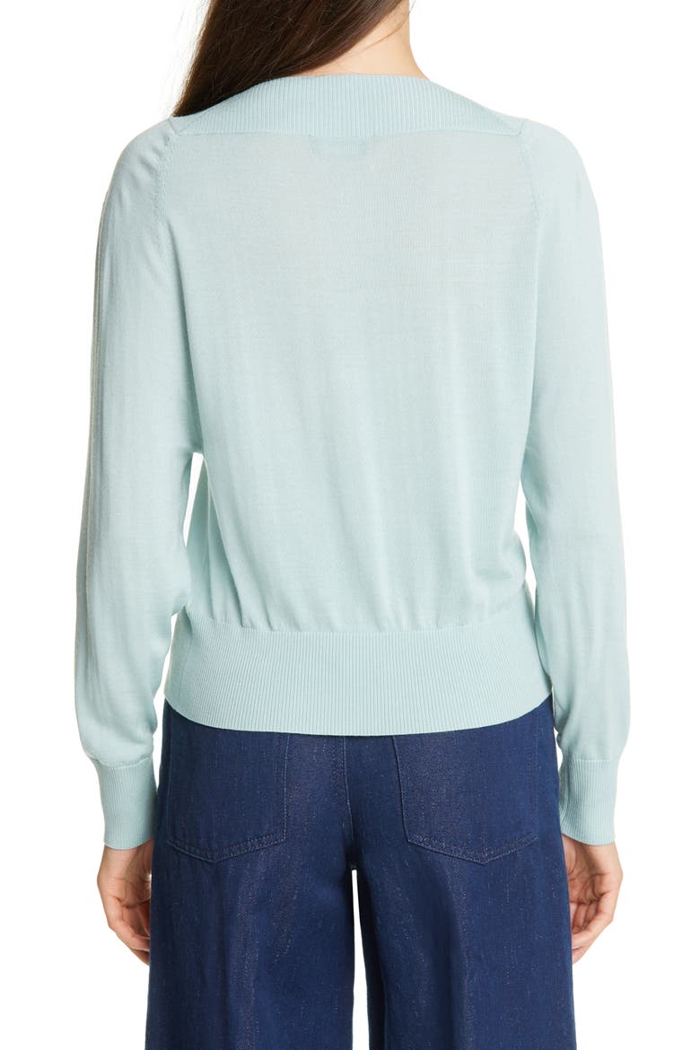 Deep V-Neck Sweater, Alternate, color, MINT