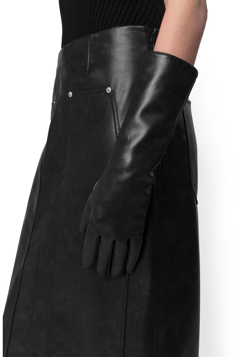 Gwen Faux Leather Gloves, Alternate, color, NOIR
