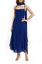 Asymmetri Chiffon Slipdress with Scarf