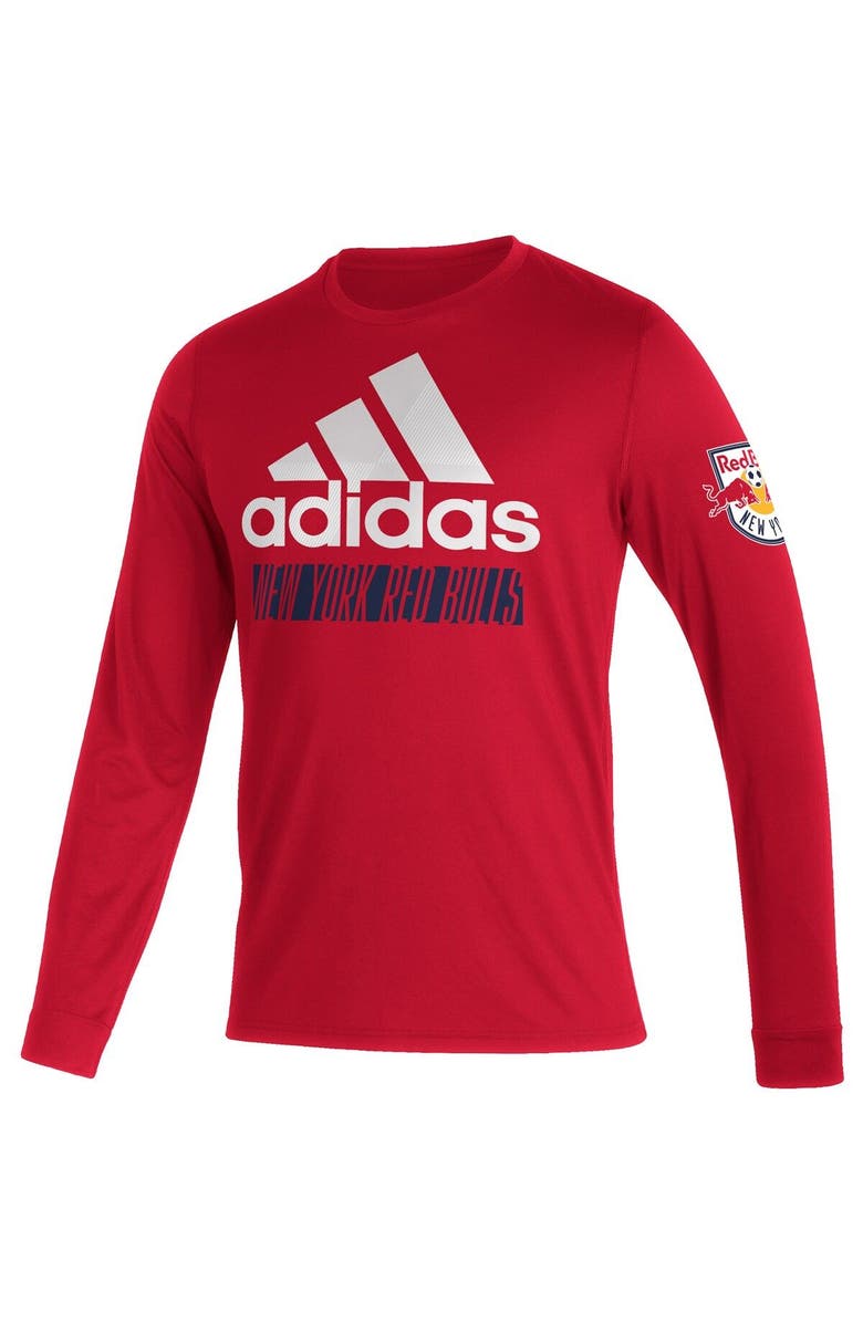 adidas Men's adidas Red New York Red Bulls Vintage AEROREADY Long Sleeve T-Shirt, Alternate, color, 