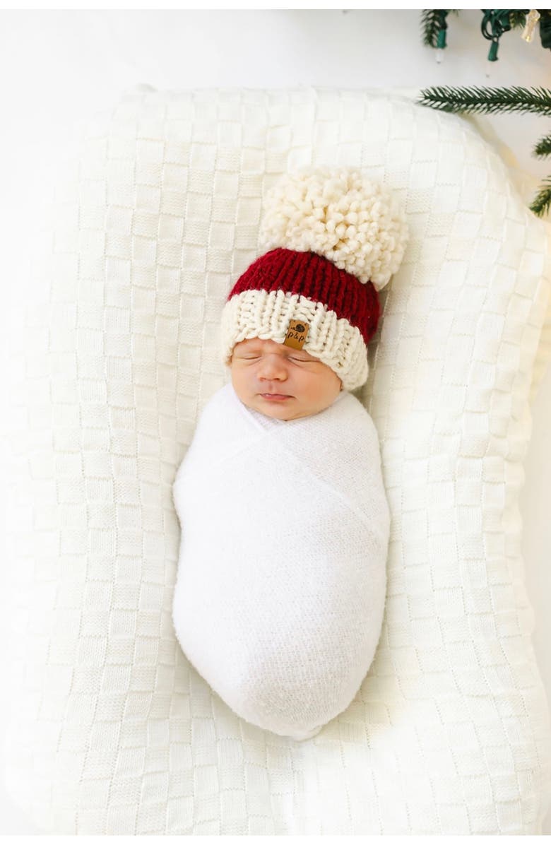 PINE + POPPY Holiday Design Pompom Hat, Alternate, color, 