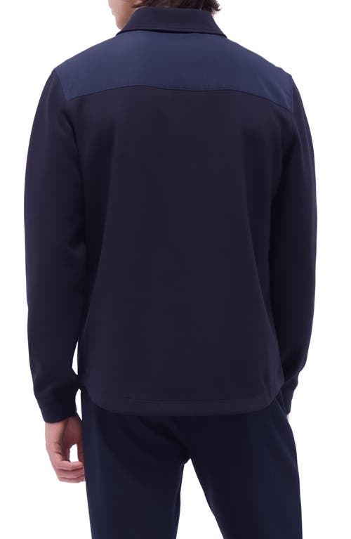 Bugatchi Soft Touch Knit Shirt Jacket In Navy