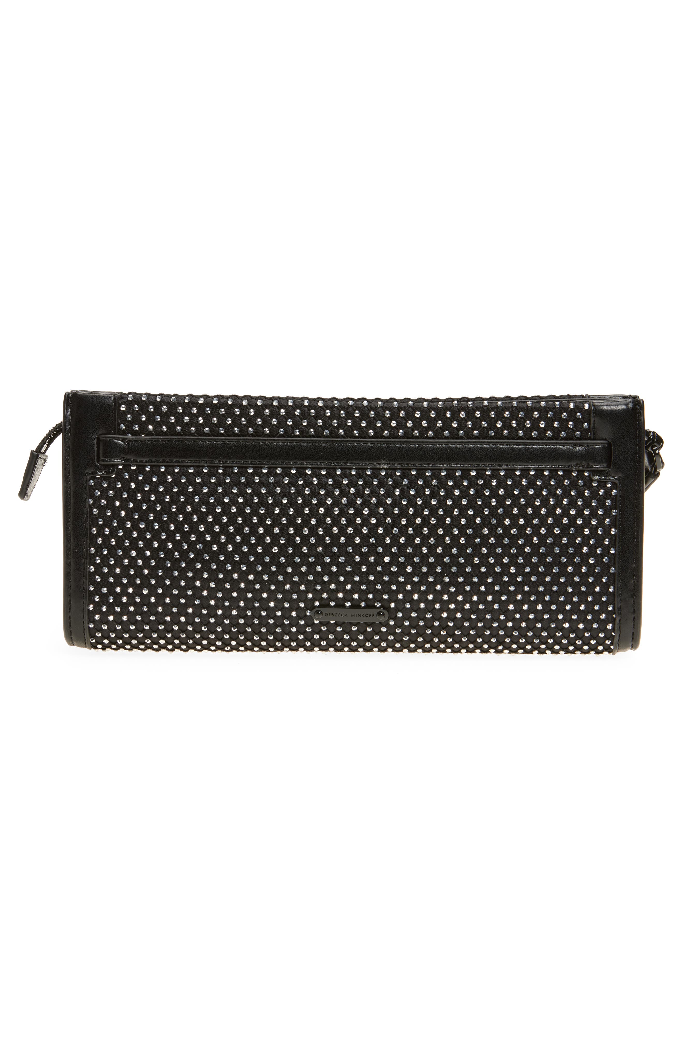 Rebecca Minkoff Curb Link Crystal Wristlet Clutch, Alternate, color, 