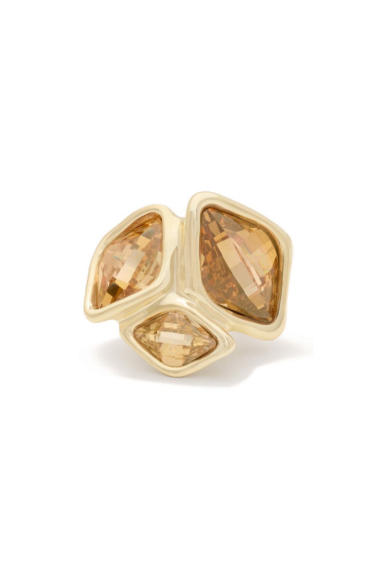 Elina Cubic Zirconia Statement Ring, Alternate, color, GOLD