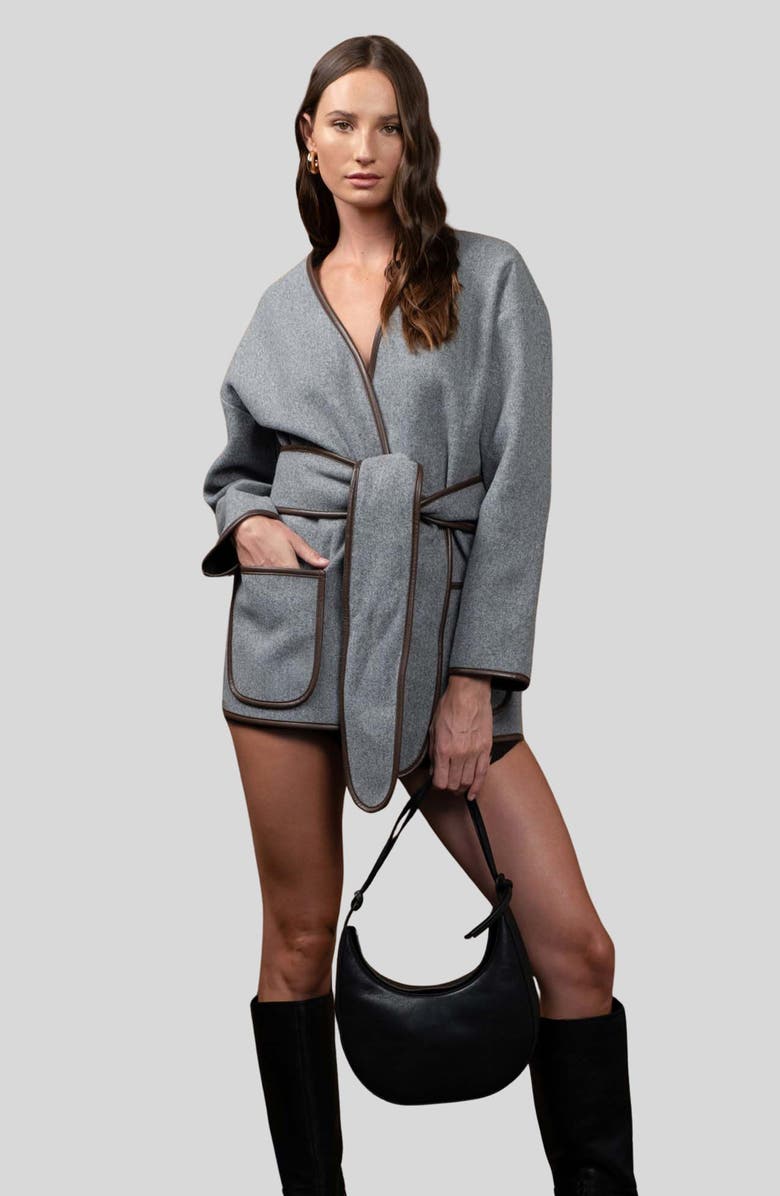 Blu Pepper Belted Coat, Alternate, color,