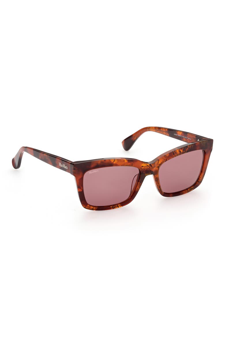 55mm Rectangular Sunglasses, Alternate, color, RED HAVANA / BORDEAUX